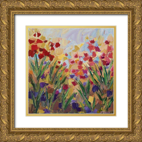 Floral Fields II Gold Ornate Wood Framed Art Print with Double Matting by Coolick, Ann Marie