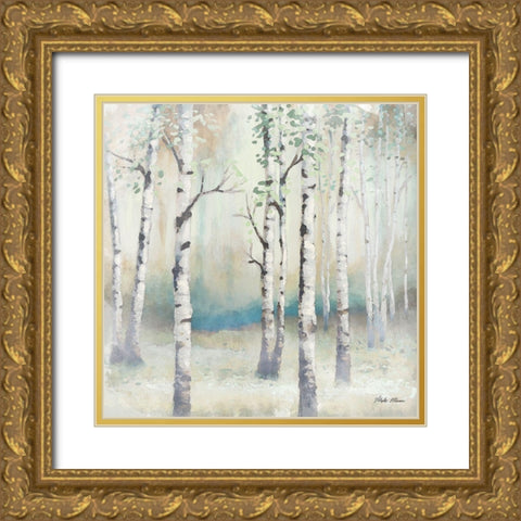 Watercolor December Birch II Gold Ornate Wood Framed Art Print with Double Matting by Marcon, Michael