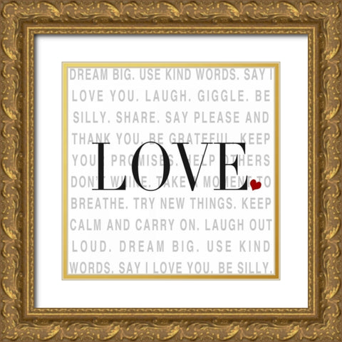 Love and Life I Gold Ornate Wood Framed Art Print with Double Matting by SD Graphics Studio