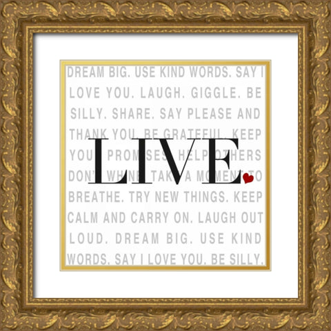 Love and Life II Gold Ornate Wood Framed Art Print with Double Matting by SD Graphics Studio