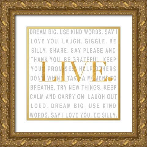 Gold Love and Life II Gold Ornate Wood Framed Art Print with Double Matting by SD Graphics Studio