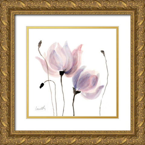 Floral Sway III Gold Ornate Wood Framed Art Print with Double Matting by Loreth, Lanie