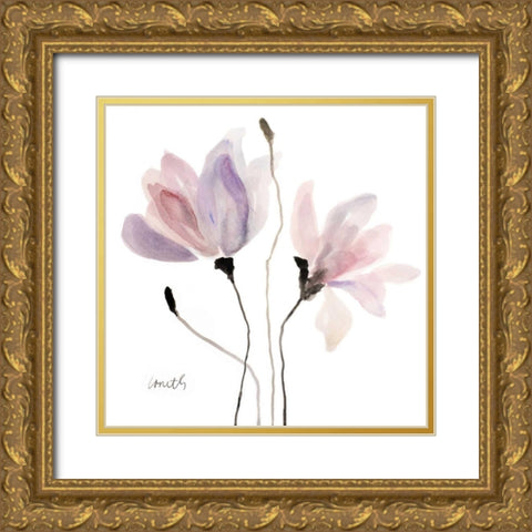 Floral Sway I Gold Ornate Wood Framed Art Print with Double Matting by Loreth, Lanie