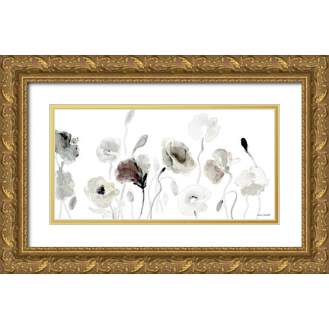 Muted Poppies Gold Ornate Wood Framed Art Print with Double Matting by Loreth, Lanie