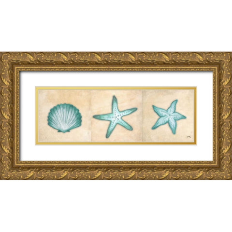 Shells I Gold Ornate Wood Framed Art Print with Double Matting by Medley, Elizabeth