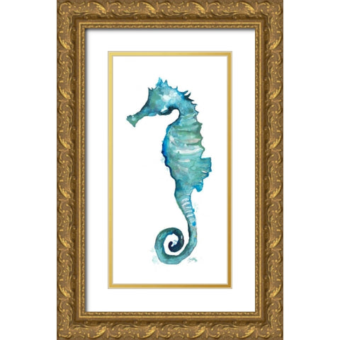 Aqua Creatures II Gold Ornate Wood Framed Art Print with Double Matting by Medley, Elizabeth