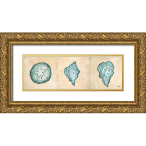 Shells II Gold Ornate Wood Framed Art Print with Double Matting by Medley, Elizabeth