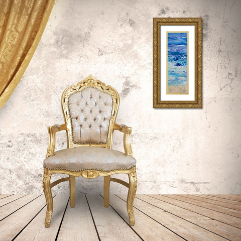 Oceans in Abstract Panel I Gold Ornate Wood Framed Art Print with Double Matting by DeRice, Julie