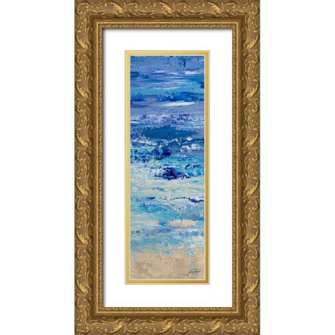 Oceans in Abstract Panel I Gold Ornate Wood Framed Art Print with Double Matting by DeRice, Julie