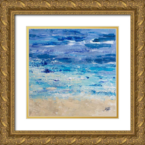 Oceans in Abstract Gold Ornate Wood Framed Art Print with Double Matting by DeRice, Julie