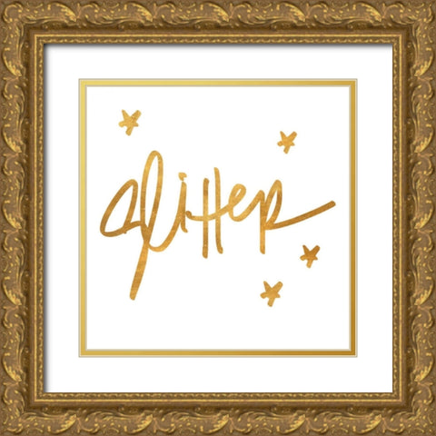 Glitter Gold Ornate Wood Framed Art Print with Double Matting by Studio, Sd Graphics