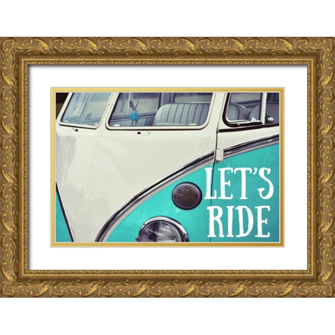 Lets Ride Gold Ornate Wood Framed Art Print with Double Matting by Peck, Gail