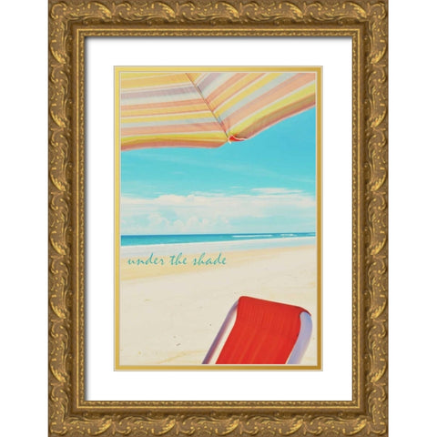 Under The Shade Gold Ornate Wood Framed Art Print with Double Matting by Peck, Gail