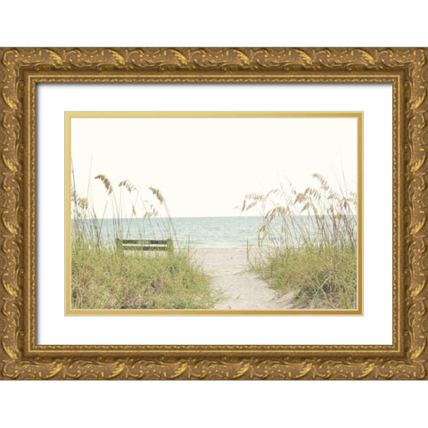 Sandy Path Gold Ornate Wood Framed Art Print with Double Matting by Peck, Gail