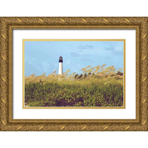 Lighthouse View Gold Ornate Wood Framed Art Print with Double Matting by Peck, Gail