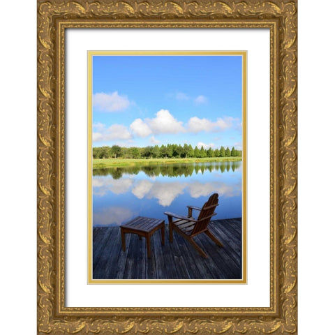 September Afternoon Gold Ornate Wood Framed Art Print with Double Matting by Peck, Gail