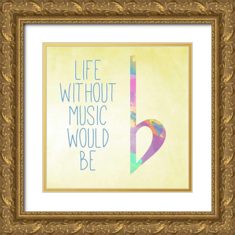 Watercolor Music III Gold Ornate Wood Framed Art Print with Double Matting by SD Graphics Studio