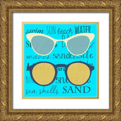 Coastal Shades I Gold Ornate Wood Framed Art Print with Double Matting by SD Graphics Studio