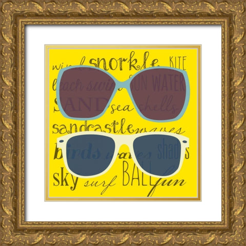 Coastal Shades II Gold Ornate Wood Framed Art Print with Double Matting by SD Graphics Studio