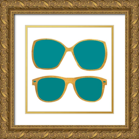 West Coast Shades Gold Ornate Wood Framed Art Print with Double Matting by SD Graphics Studio