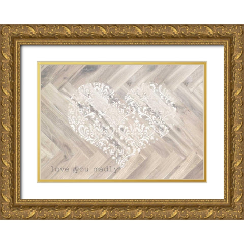 Love You Madly Rectangle Gold Ornate Wood Framed Art Print with Double Matting by Medley, Elizabeth