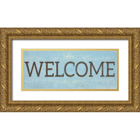 Family Phrase III Gold Ornate Wood Framed Art Print with Double Matting by Studio, Sd Graphics