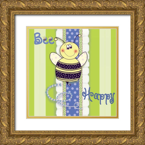 Bee I Gold Ornate Wood Framed Art Print with Double Matting by Metz, Andi