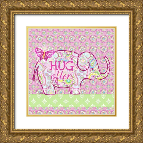 Elephant I Gold Ornate Wood Framed Art Print with Double Matting by Metz, Andi