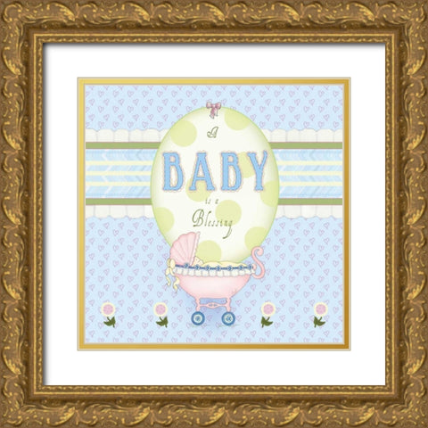 Precious Gift Border Gold Ornate Wood Framed Art Print with Double Matting by Metz, Andi