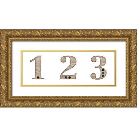 Elementary 123 Gold Ornate Wood Framed Art Print with Double Matting by SD Graphics Studio
