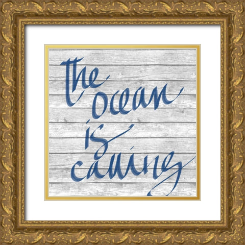 Waves and Ocean I Gold Ornate Wood Framed Art Print with Double Matting by SD Graphics Studio