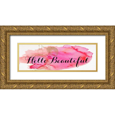 Beautiful and Gorgeous I Gold Ornate Wood Framed Art Print with Double Matting by SD Graphics Studio