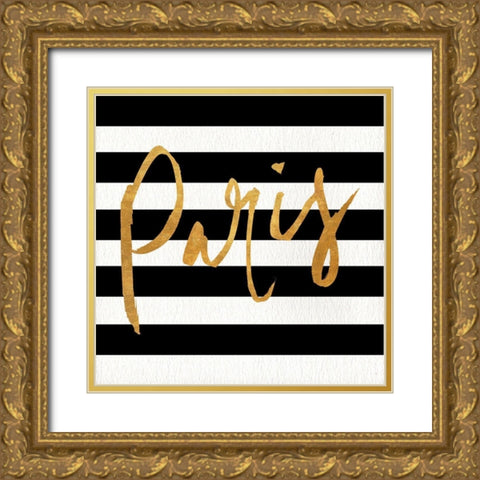 Gold Paris Collection I Gold Ornate Wood Framed Art Print with Double Matting by SD Graphics Studio