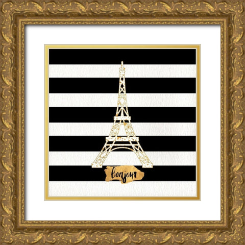 Gold Paris Collection II Gold Ornate Wood Framed Art Print with Double Matting by SD Graphics Studio