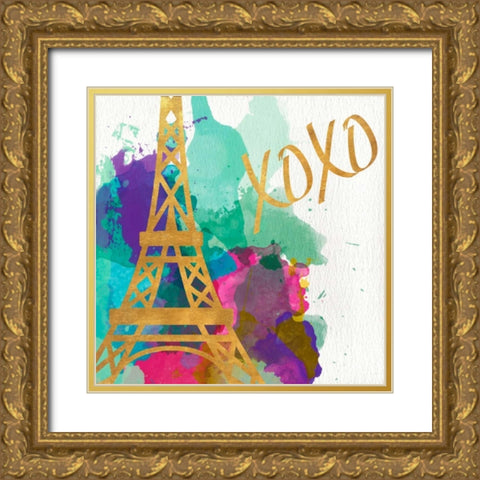 Watercolor Icons I Gold Ornate Wood Framed Art Print with Double Matting by SD Graphics Studio