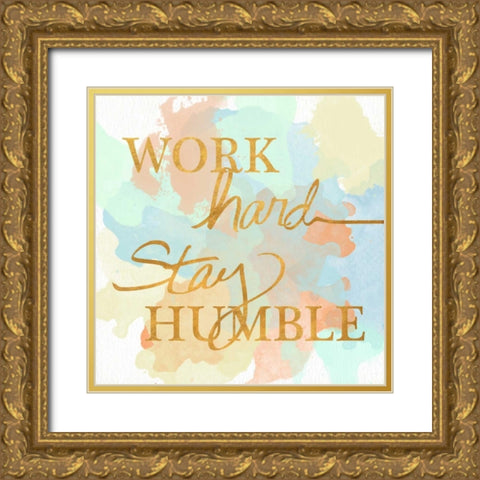 Dream Big and Work Hard Watercolor II Gold Ornate Wood Framed Art Print with Double Matting by Studio, Sd Graphics