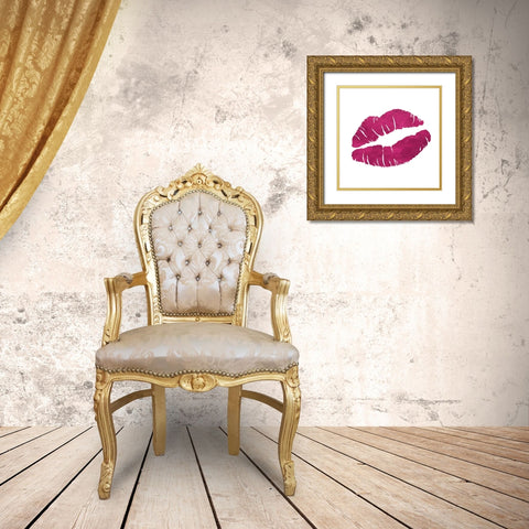 Romantic Pink Icon Gold Ornate Wood Framed Art Print with Double Matting by Studio, Sd Graphics