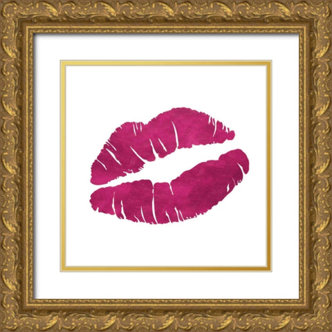 Romantic Pink Icon Gold Ornate Wood Framed Art Print with Double Matting by Studio, Sd Graphics