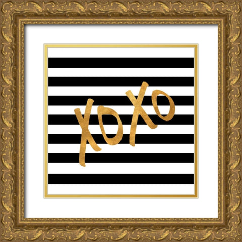 Valentines Stripes III Gold Ornate Wood Framed Art Print with Double Matting by Studio, Sd Graphics