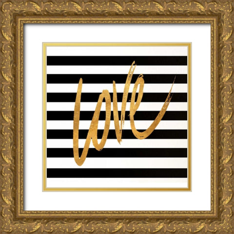 Valentines Stripes IV Gold Ornate Wood Framed Art Print with Double Matting by Studio, Sd Graphics