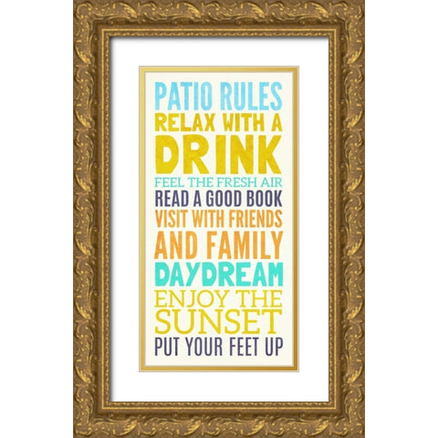 Beach Rules II Gold Ornate Wood Framed Art Print with Double Matting by SD Graphics Studio