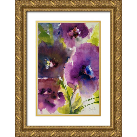 Violetti I Gold Ornate Wood Framed Art Print with Double Matting by Loreth, Lanie