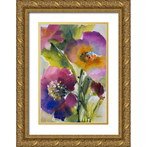 Violetti II Gold Ornate Wood Framed Art Print with Double Matting by Loreth, Lanie