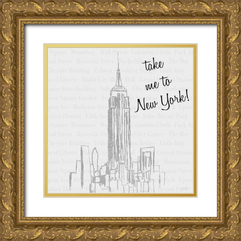 Silver Travel Pack I Gold Ornate Wood Framed Art Print with Double Matting by Biscardi, Nicholas