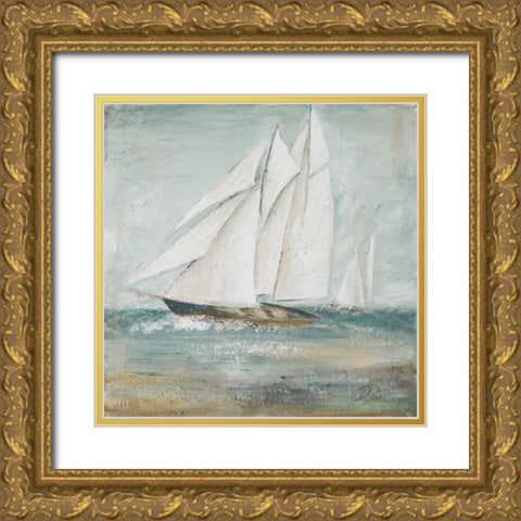 Cape Cod Sailboat I Gold Ornate Wood Framed Art Print with Double Matting by Pinto, Patricia