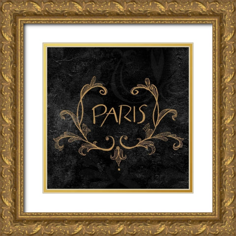 Elegant Paris Gold I Gold Ornate Wood Framed Art Print with Double Matting by Baliko, Linda