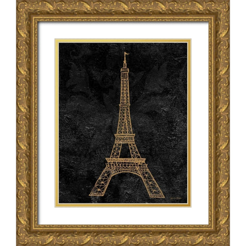 Elegant Paris Gold Gold Ornate Wood Framed Art Print with Double Matting by Baliko, Linda