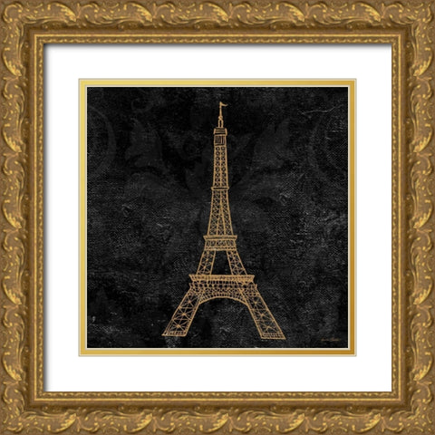 Elegant Paris Gold III Gold Ornate Wood Framed Art Print with Double Matting by Baliko, Linda