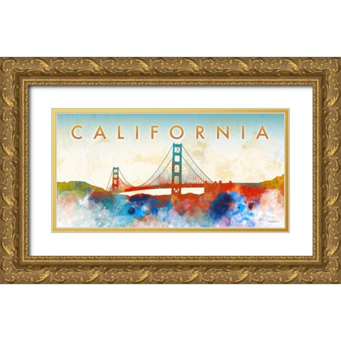 California Gate Gold Ornate Wood Framed Art Print with Double Matting by Meneely, Dan