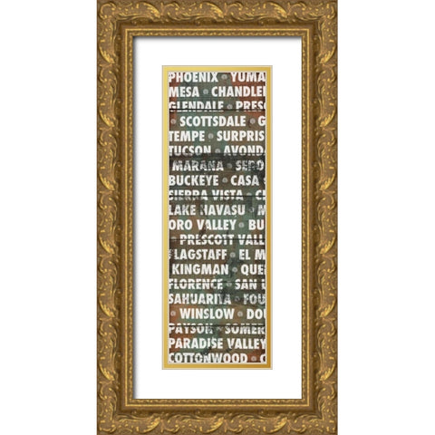 Phoenix Wood Type Gold Ornate Wood Framed Art Print with Double Matting by Meneely, Dan